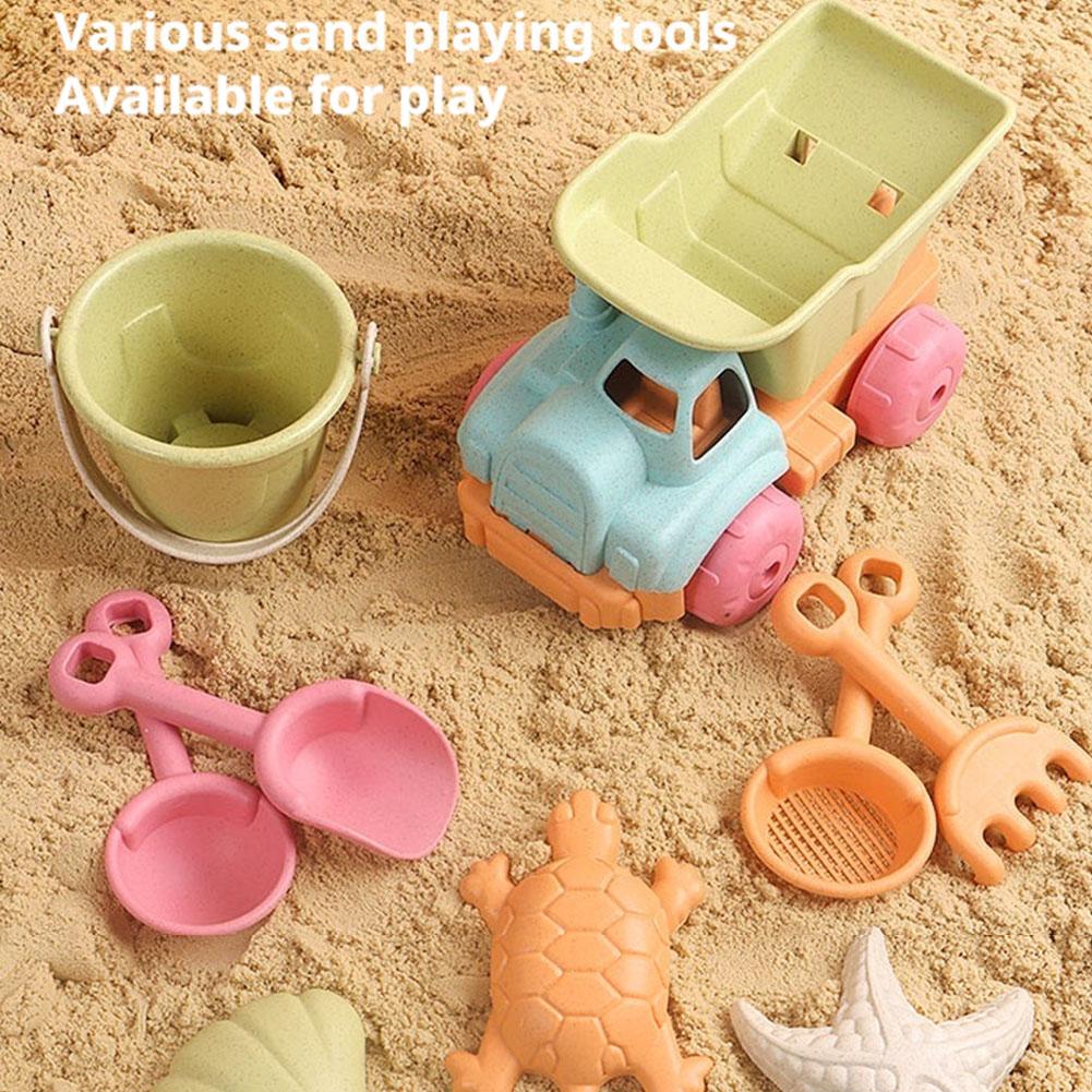 Kids Outdoor Mud Kitchen - 7Pcs Beach Sand Toys Set for