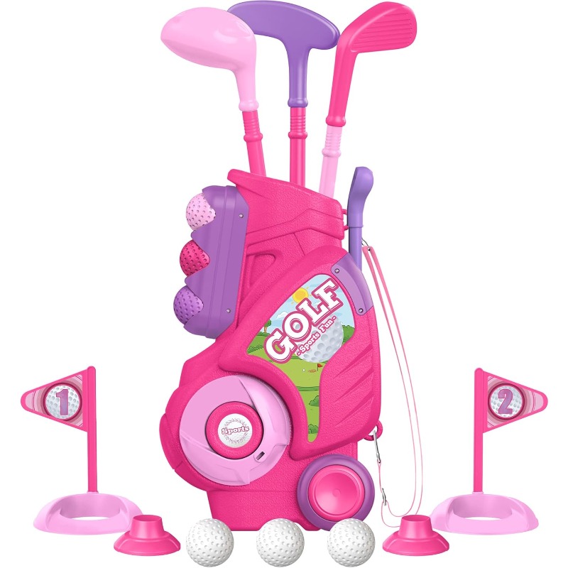 Kids Indoor Outdoor Cart - Toddler Golf Club Set Kids Golf