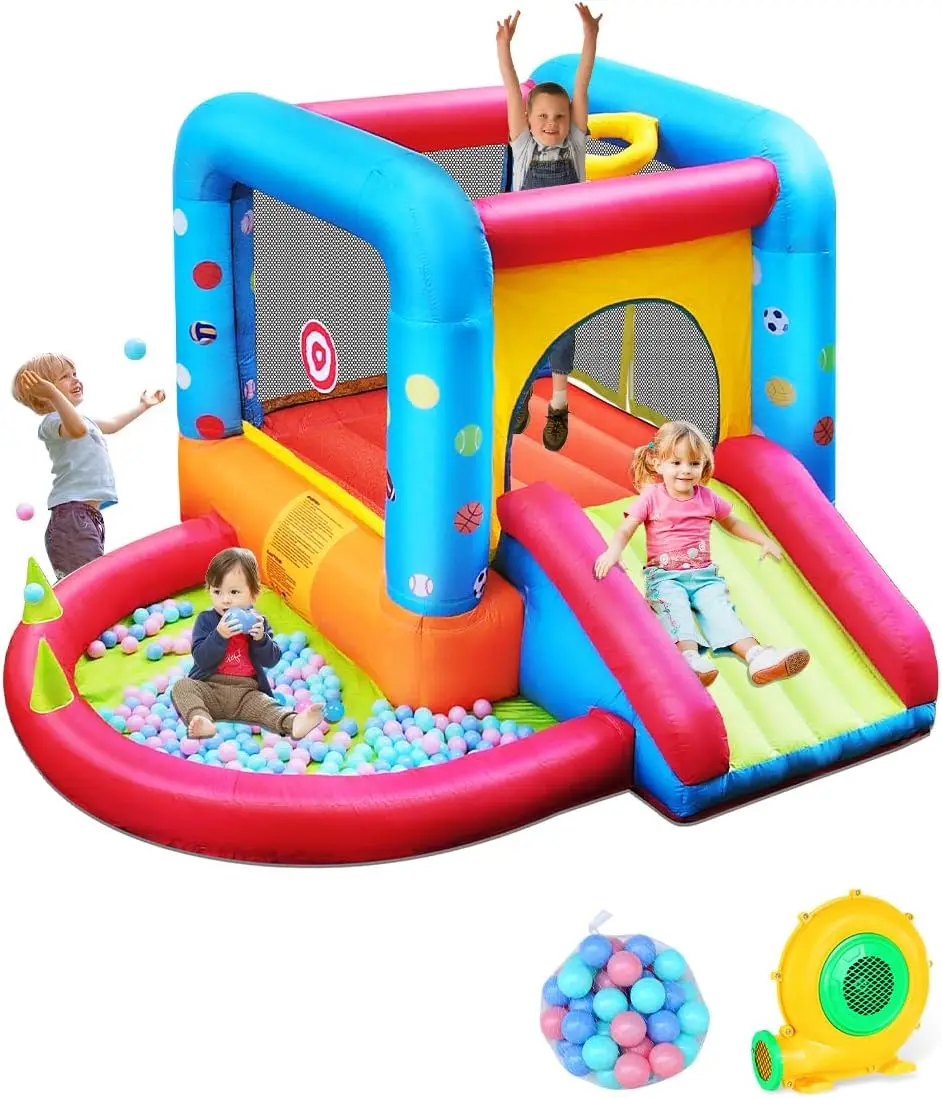 Kids Outdoor Jumping Castle - Step4Fun Inflatable Bounce House, Kids Castle