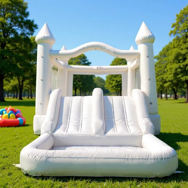 Kids Outdoor Jumping Castle - Giant White Inflatable Bounce House With