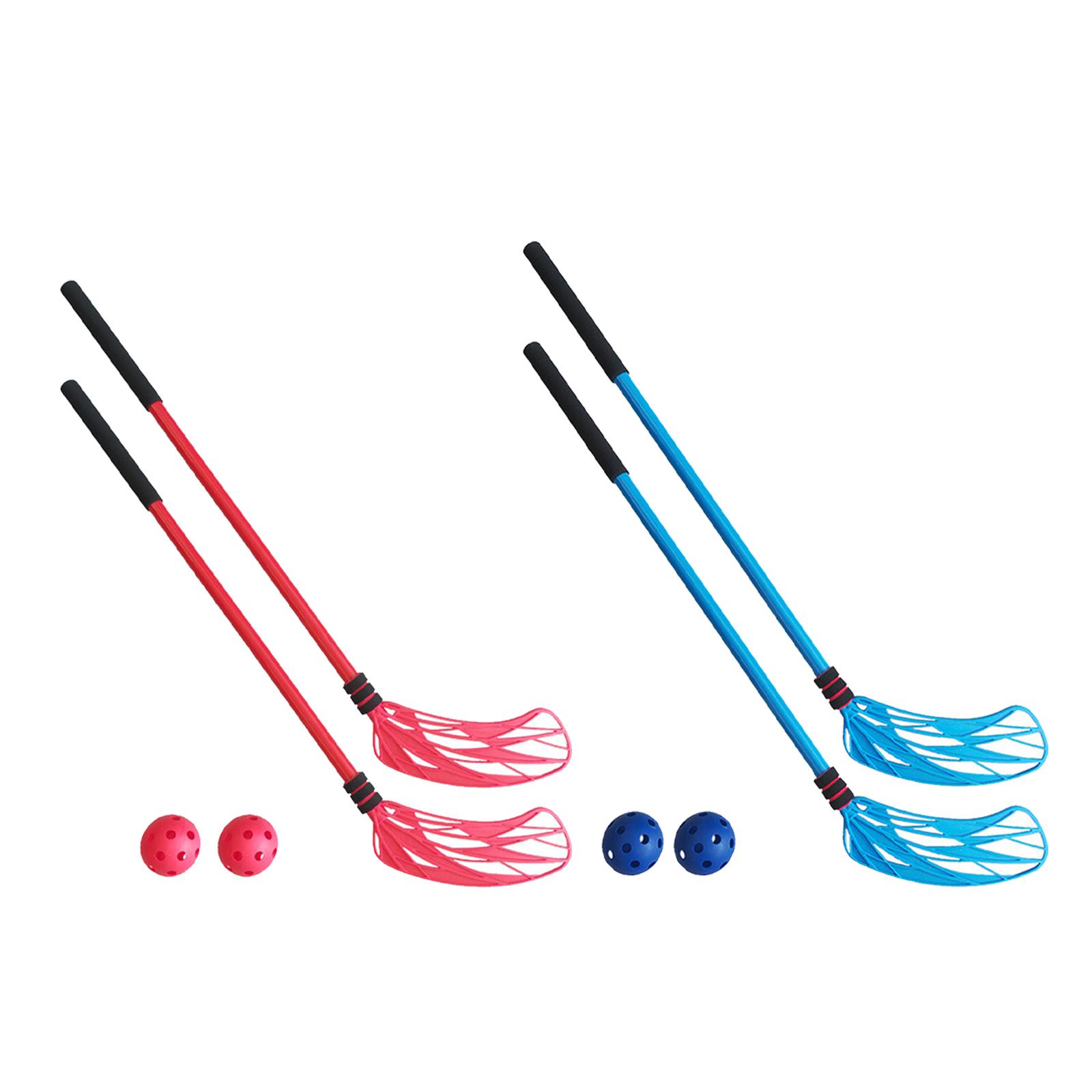 Kids Outdoor Hockey Sticks - 2x Floor Hockey Stick Set Preschool