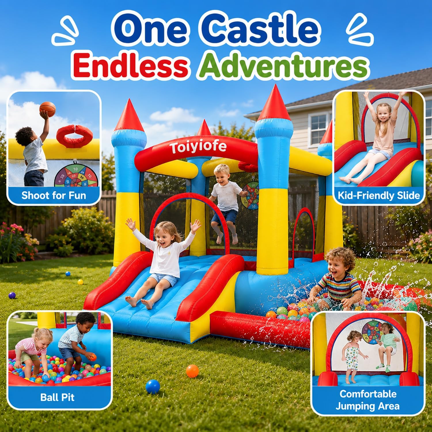 Bounce House for Kids 3-6, Tod - огляд і ціна Kids Outdoor Jumping Castle