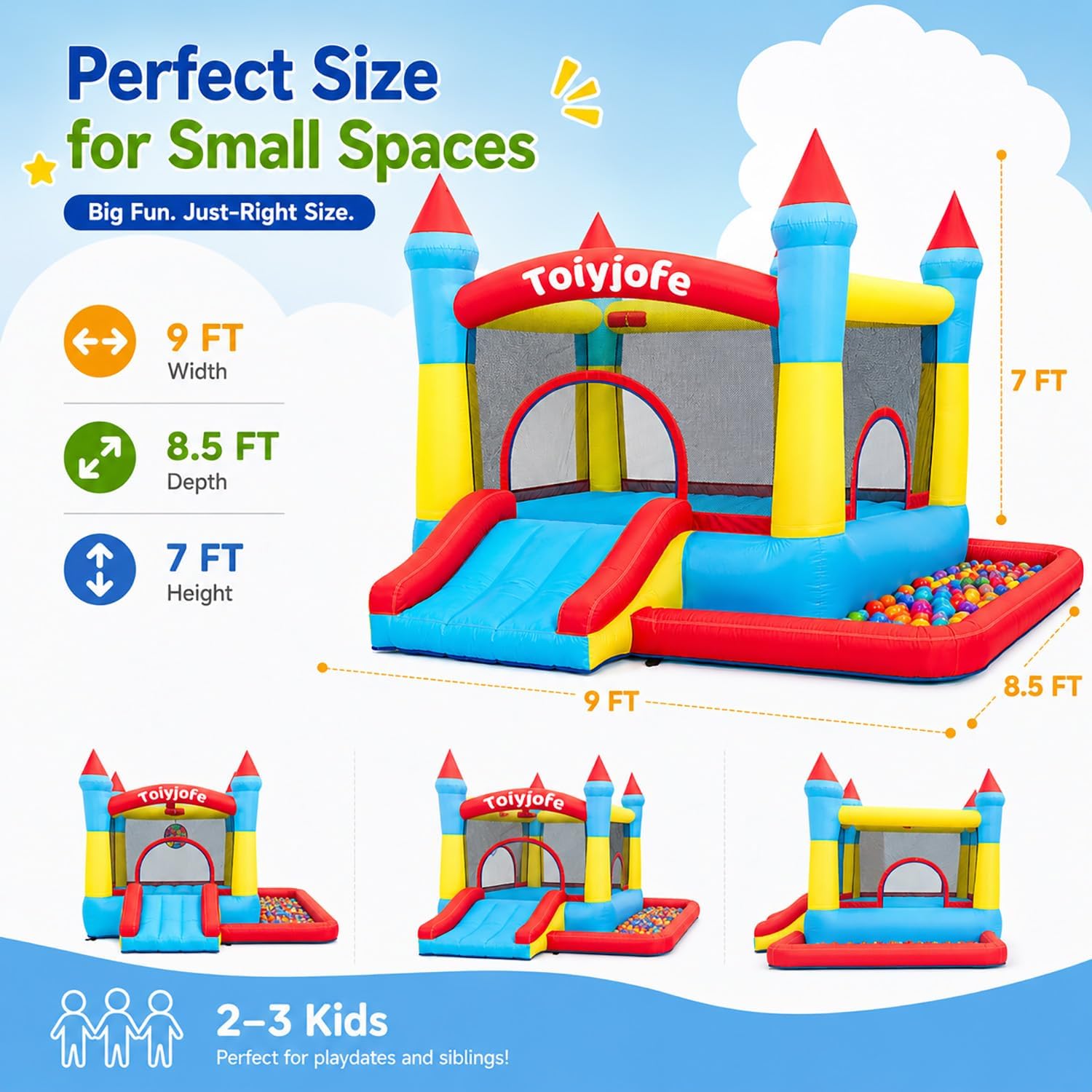 Bounce House for Kids 3-6, Tod - огляд і ціна Kids Outdoor Jumping Castle