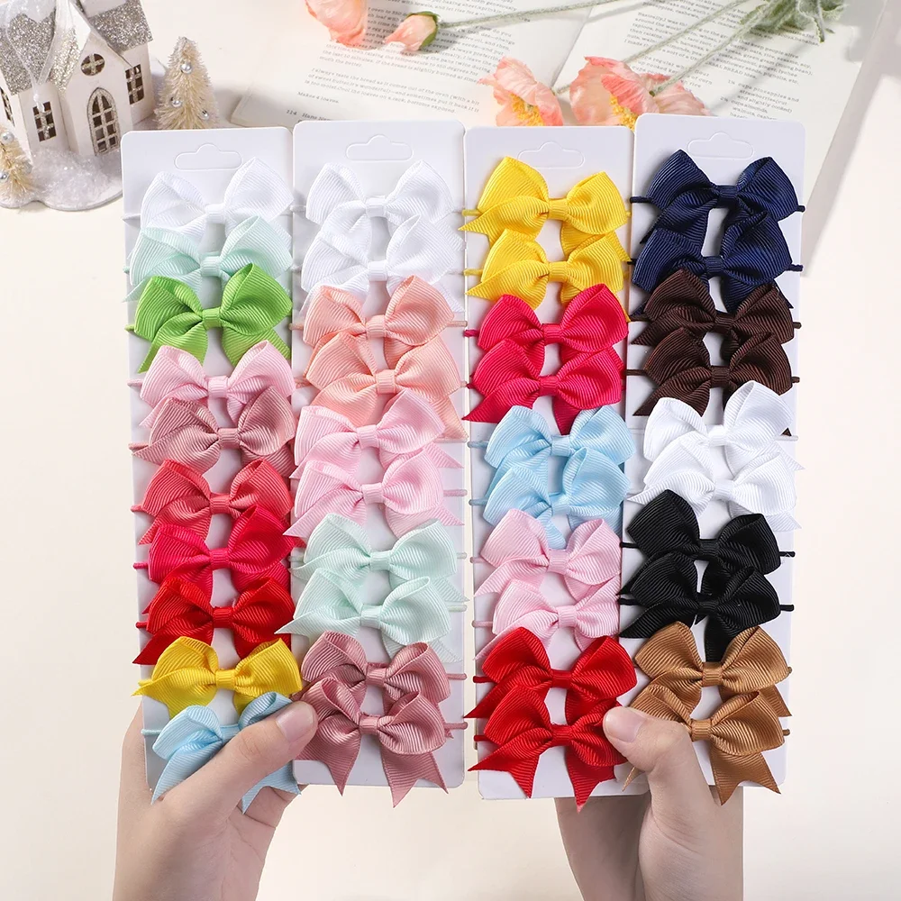 10Pcs Bows Elastic Hair rubber - огляд і ціна Kids Outdoor Gifts