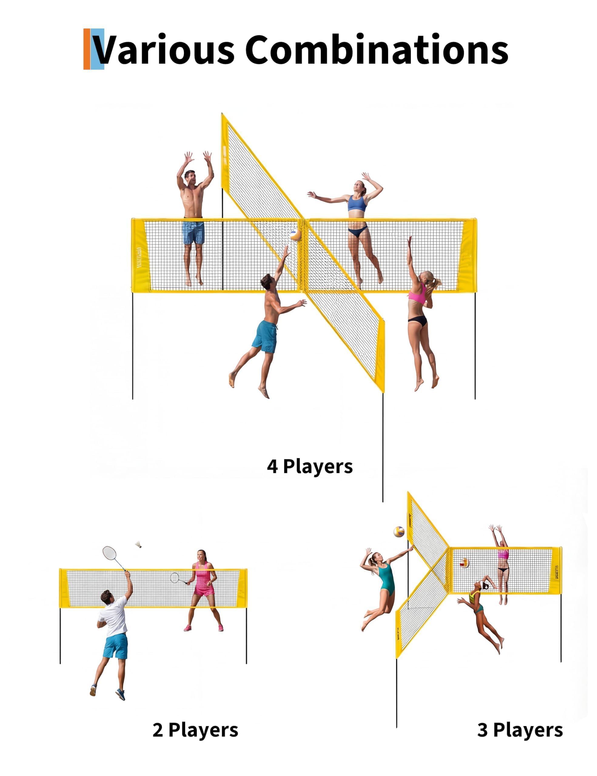 4-Way Volleyball Net Set with  - огляд і ціна Kids Outdoor Volleyball Net