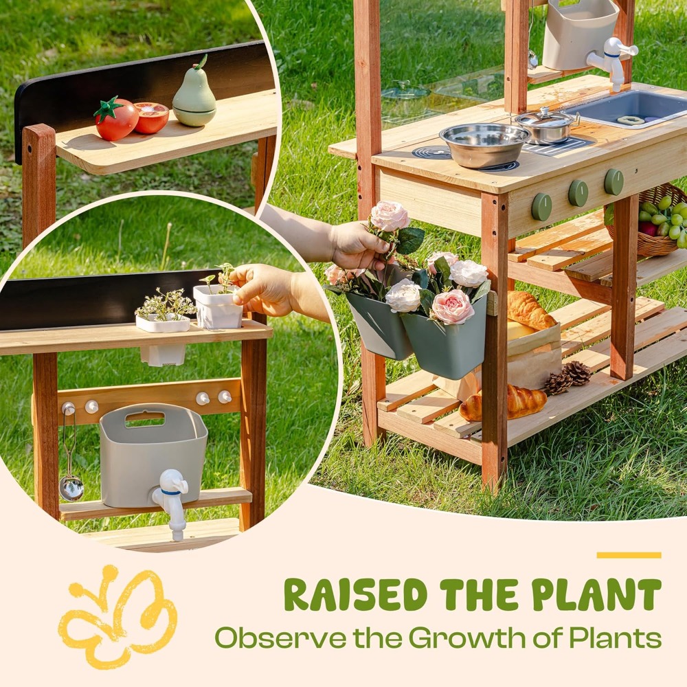 US Shipping Wooden Mud Kitchen - огляд і ціна Kids Outdoor Mud Kitchen