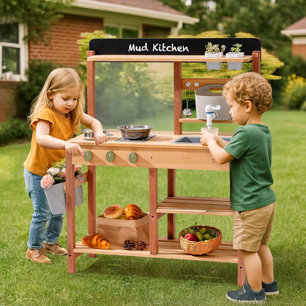 US Shipping Wooden Mud Kitchen - огляд і ціна Kids Outdoor Mud Kitchen
