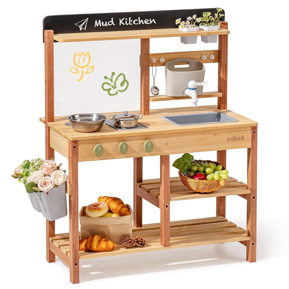 US Shipping Wooden Mud Kitchen - огляд і ціна Kids Outdoor Mud Kitchen