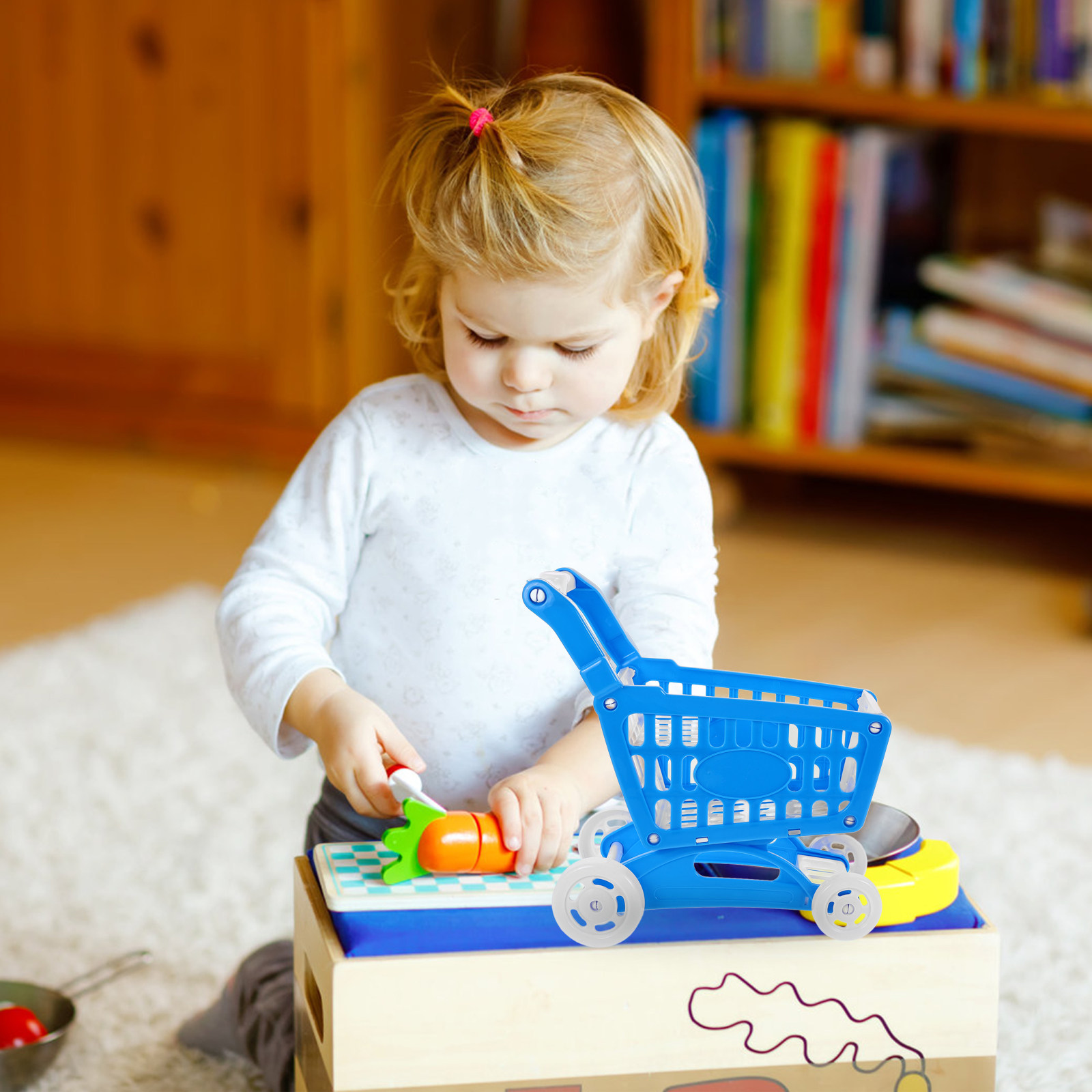 Mini Blue Shopping Cart Superm - огляд і ціна Kids Indoor Outdoor Cart