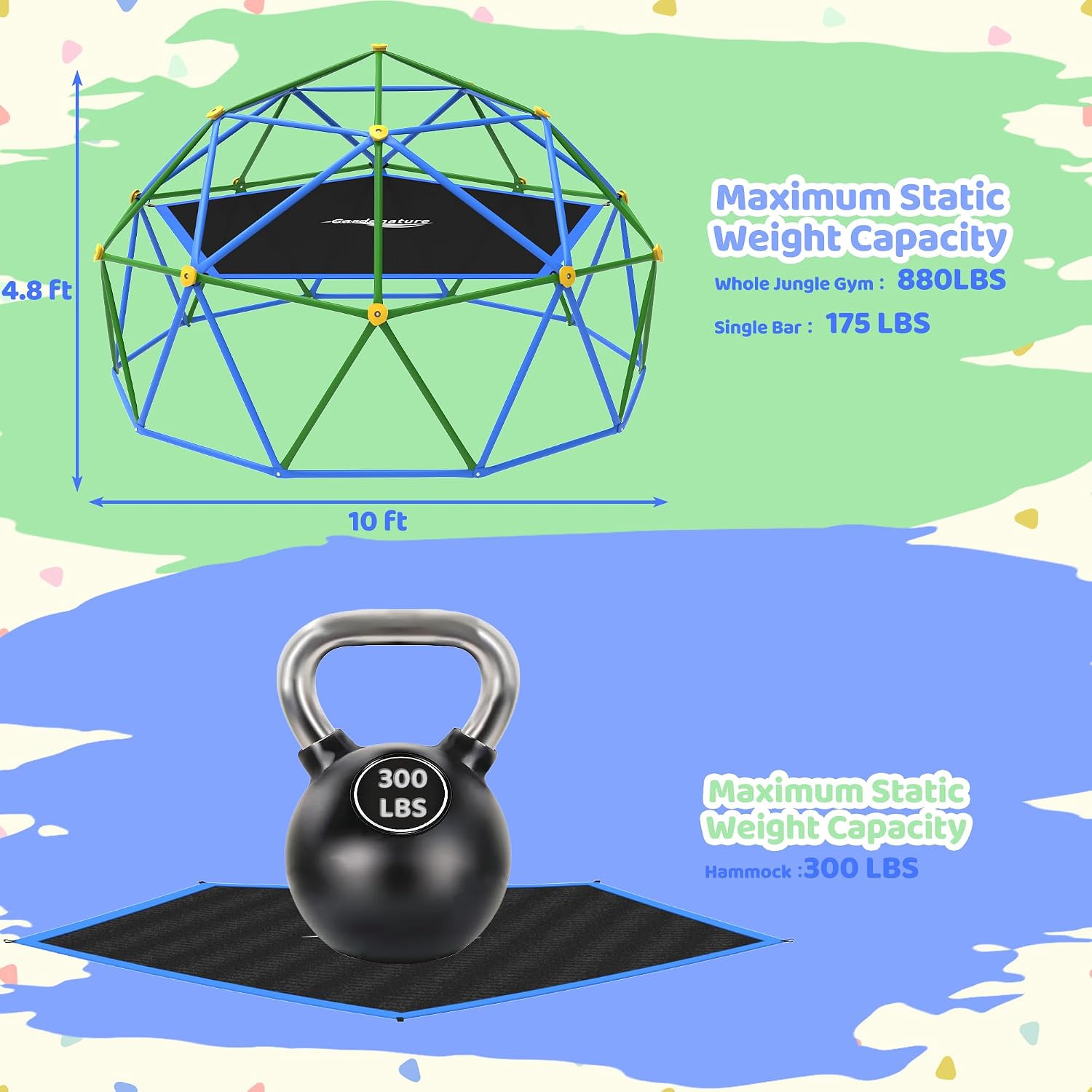 10FT Climbing Dome with Hammoc - огляд і ціна Kids Outdoor Climbing Dome