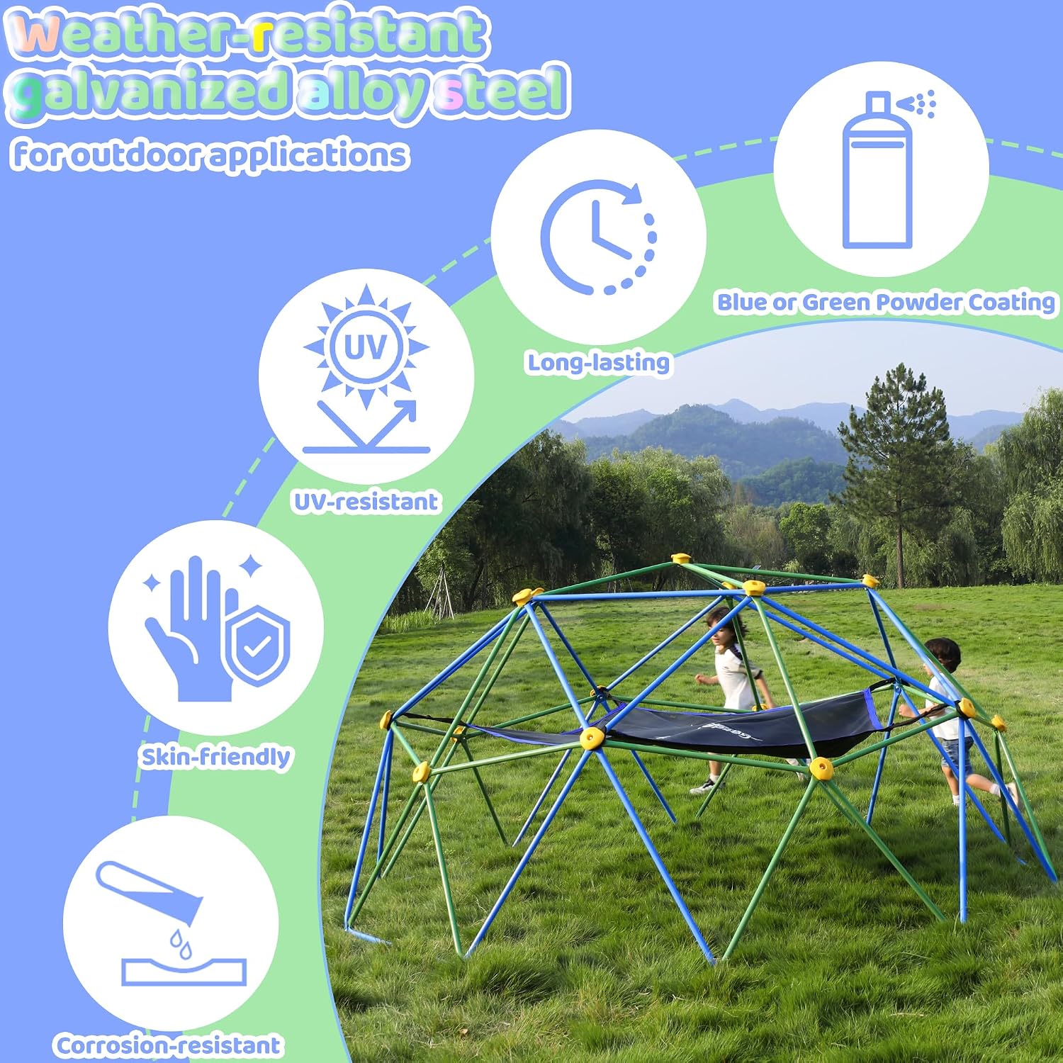 10FT Climbing Dome with Hammoc - огляд і ціна Kids Outdoor Climbing Dome