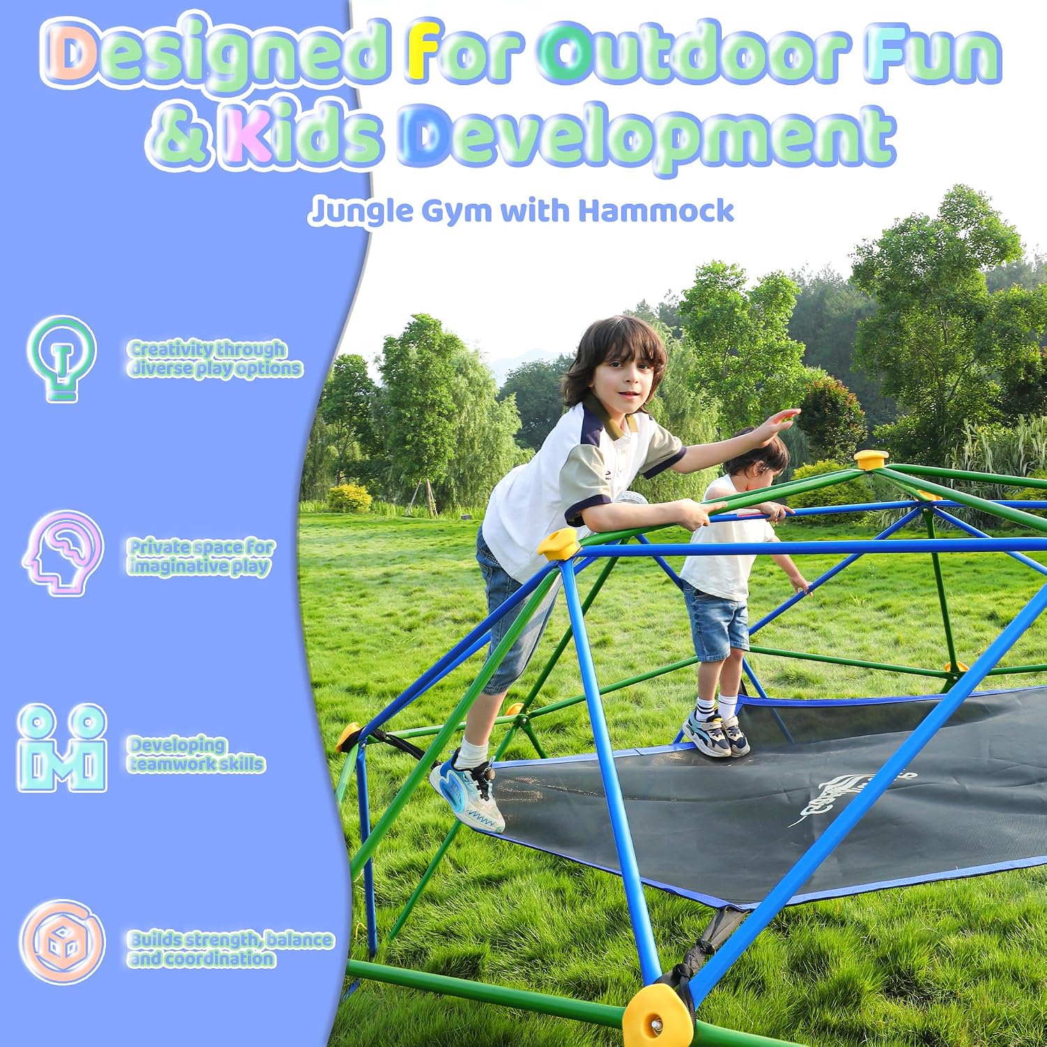 10FT Climbing Dome with Hammoc - огляд і ціна Kids Outdoor Climbing Dome