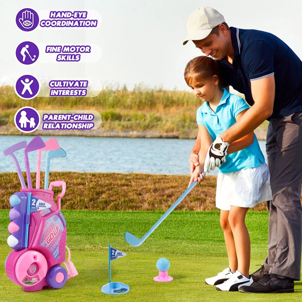 MQUDUO Kids Golf Club Set with - огляд і ціна Kids Indoor Outdoor Cart